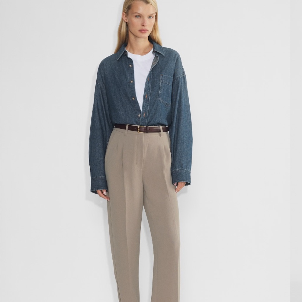 Aritzia Wide Leg Pants in Tan